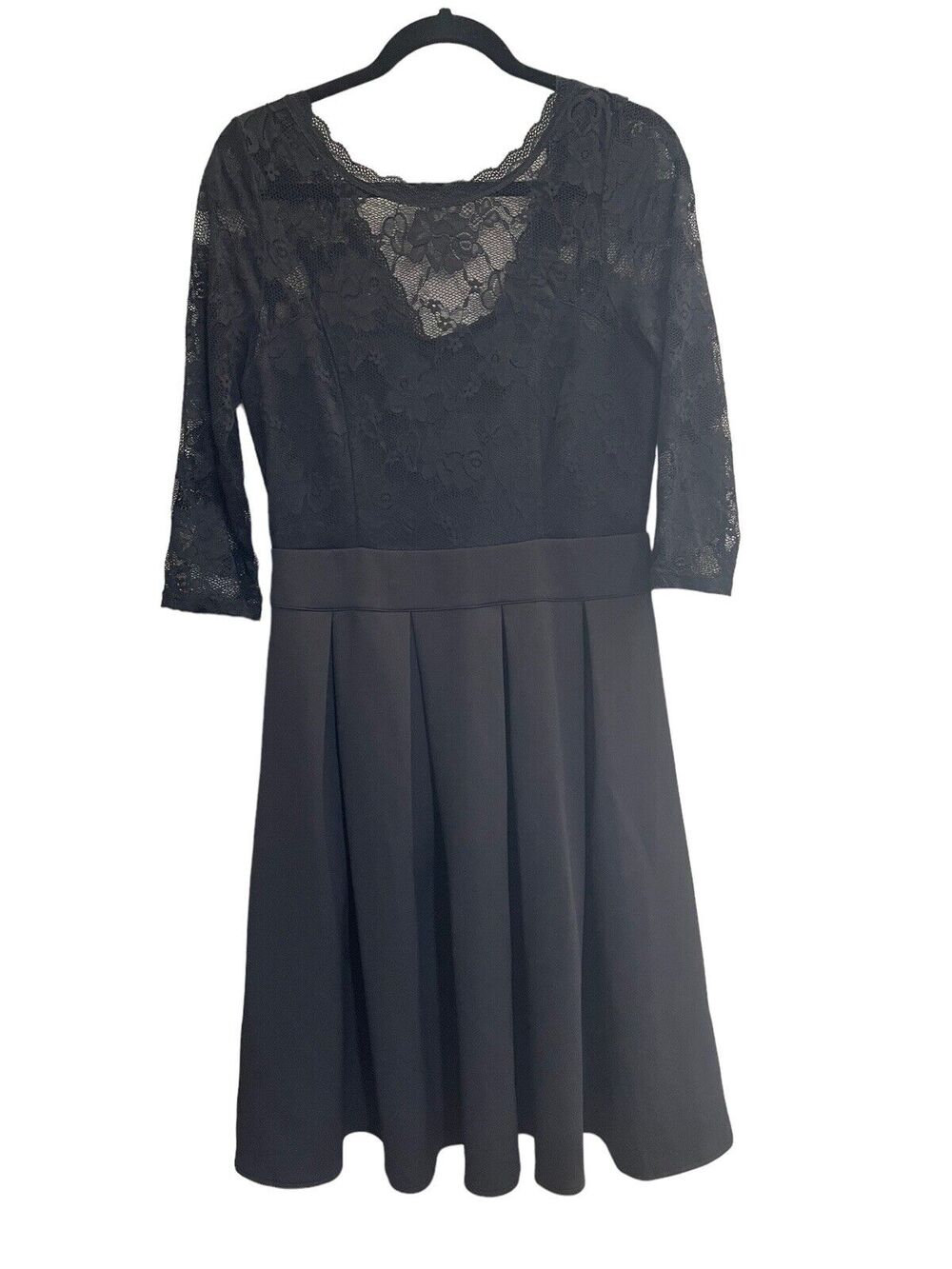 NWT MIUSOL Womens Medium DRESS Black Lace Top Pleated Wimsigoth Witchy #7144